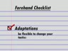 SECRETS OF TODAY'S FOREHAND - FOREHAND CHECKLIST - ADAPTATIONS